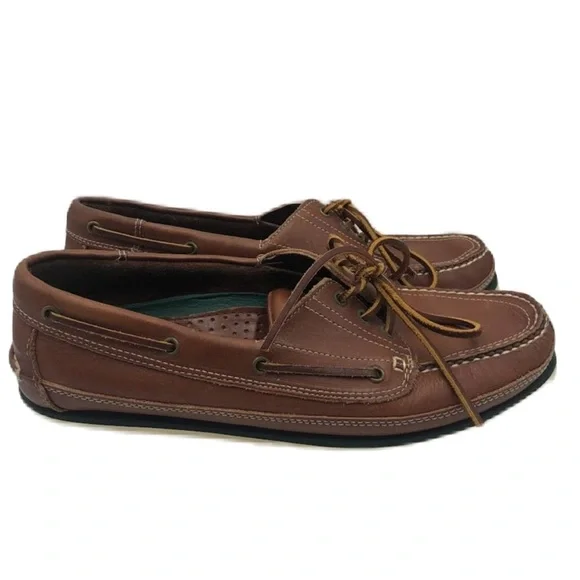 Bass | Shoes | Bass Mens Brown Leather Lace Up Loafers Boat  display picture 3